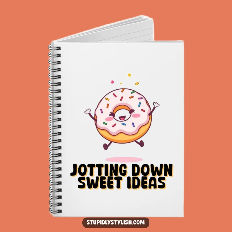 Funny Happy Donut Sprinkles Jumping Notebook - Creative Funny Gift!