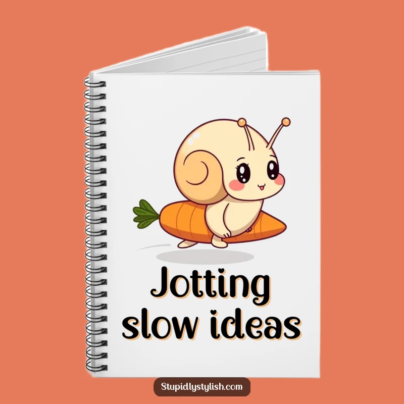 Funny Snail vs Carrot Notebook - Determined Racer Journal Funny Gift