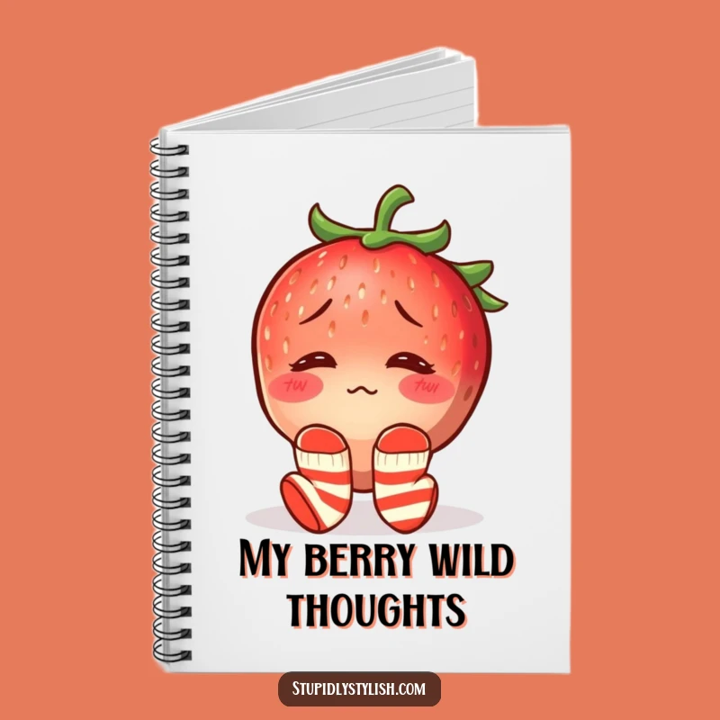 Funny Confused Strawberry Mismatched Socks Notebook - Hilarious Journal for Notes