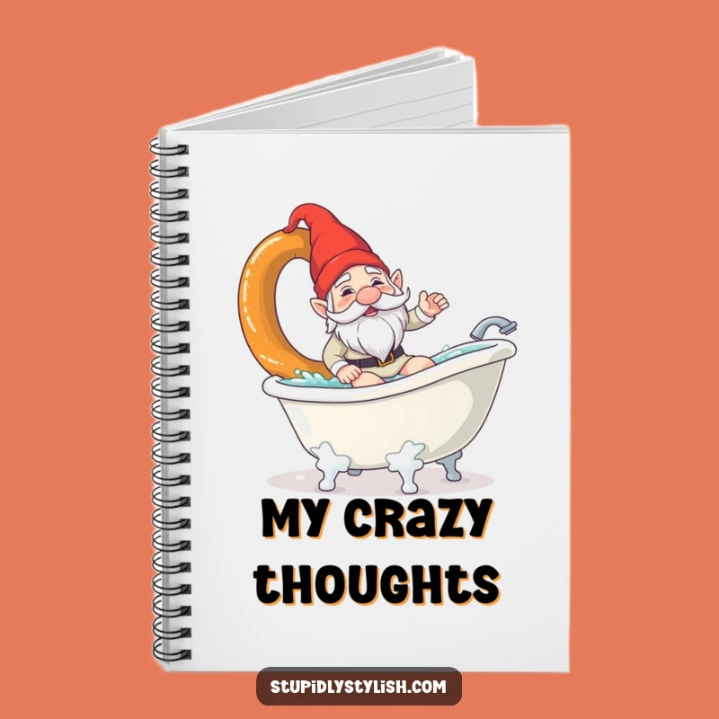 Funny Gnome Pretzel Notebook - Jot Down Your Quirky Ideas