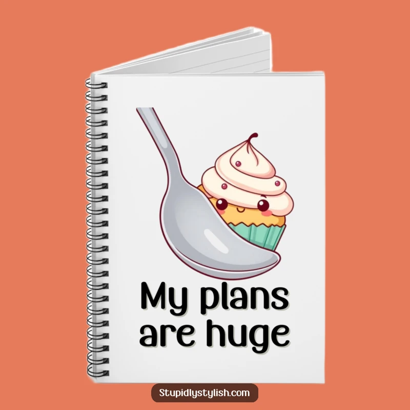 Funny Shy Cupcake Notebook - Cute Foodie Journal for Sweet Thoughts