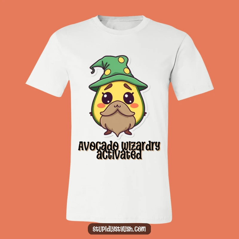 Funny Avocado Wizard T-Shirt: Startled Sorcerer Tee, Hilarious Fantasy Gift