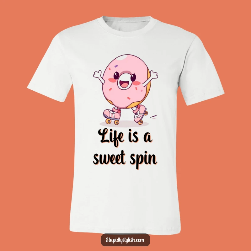 Funny Donut Roller Skate T-Shirt - Sweet Moves Funny Gift