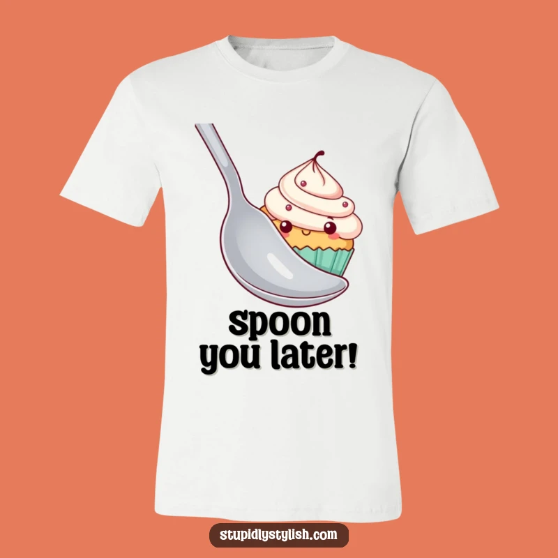 Funny Shy Cupcake Hiding T-Shirt - Cute Foodie Tee Gift