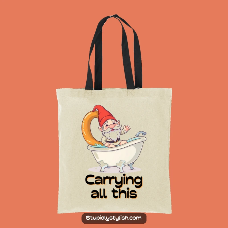 Funny Gnome Pretzel Tote Bag - Carry Your Quirky Humor