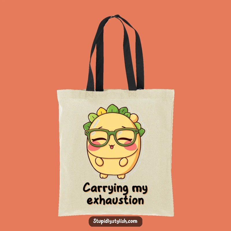 Funny Sleepy Taco Glasses Tote Bag - Stylish & Comedic Accessory
