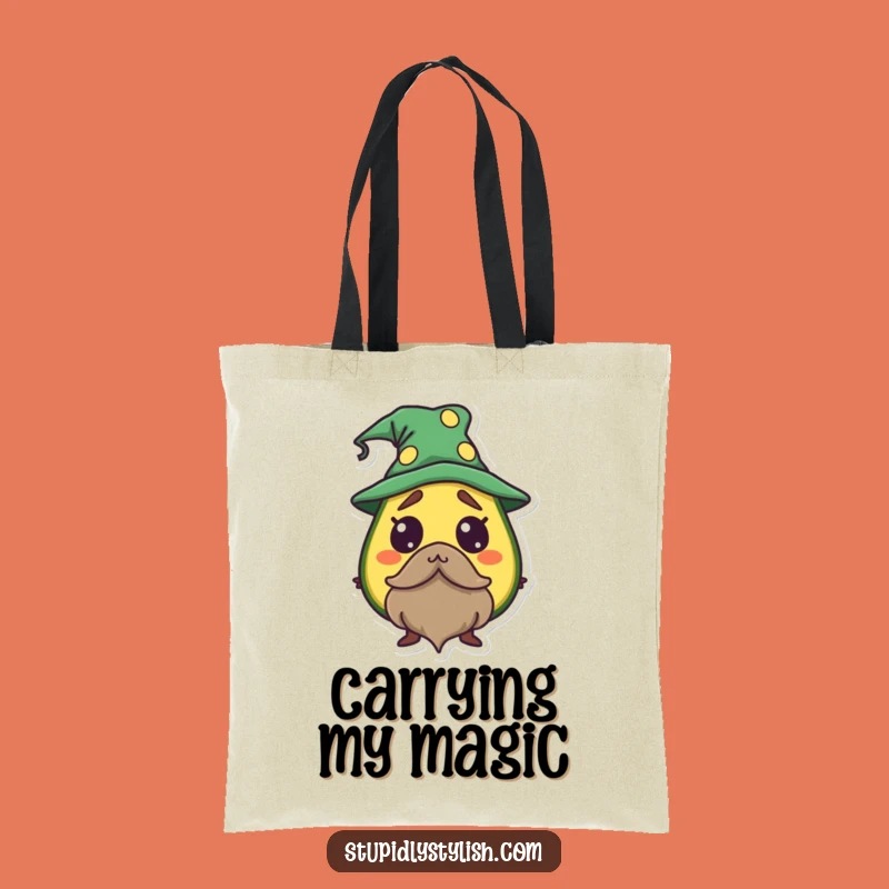 Funny Avocado Wizard Tote Bag: Startled Sorcerer Carryall, Excellent Gift