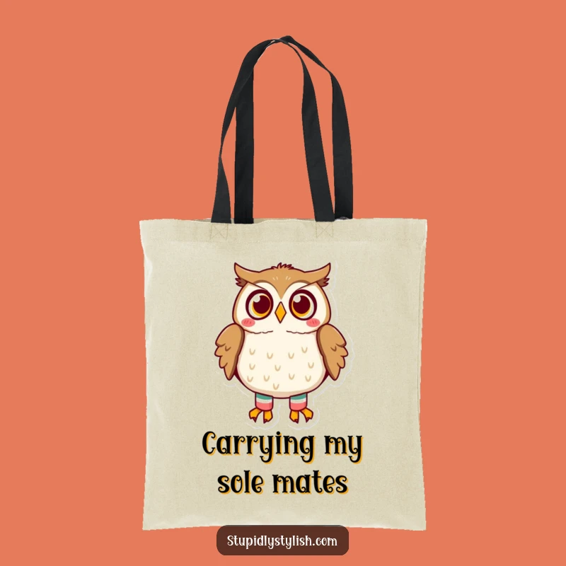Funny Owl Tote Bag - Mismatched Socks Edition for Quirky Shoppers