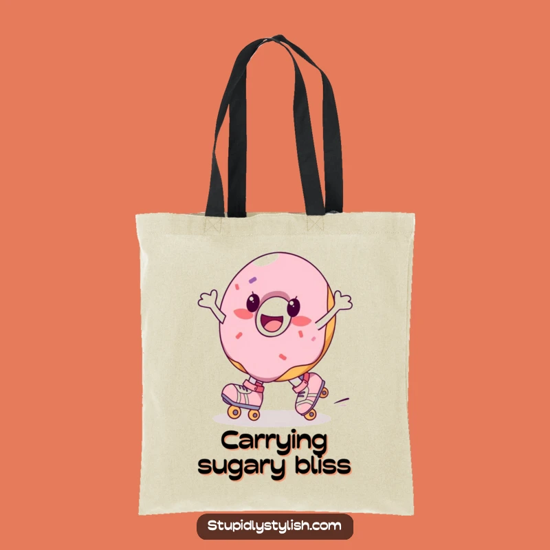 Funny Donut Roller Skate Tote Bag - Carry Sweetness Funny Gift