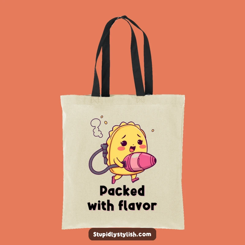 Funny Blushing Taco Tote Bag: Hilarious Jetpack Mexican Food Shopping Bag Gift