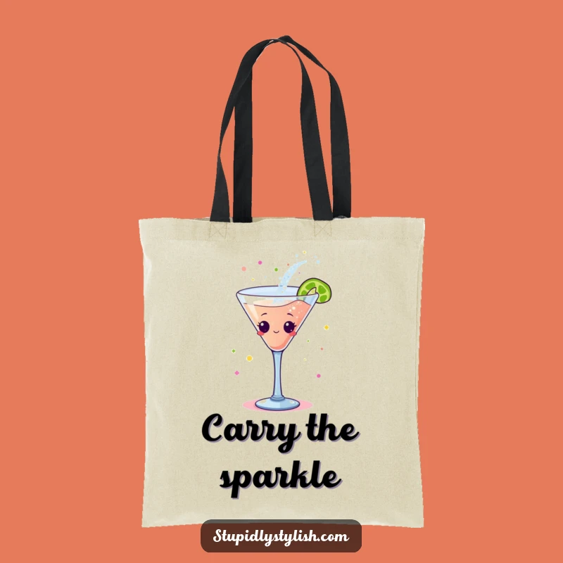 Funny Dancing Cocktail Tote Bag: Glittery Style for a Practical, Hilarious Gift