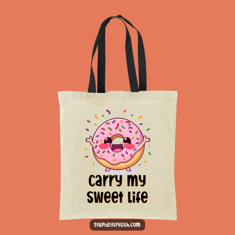 Funny Excited Donut Juggling Tote Bag: Carry Your Essentials with Sweet Style