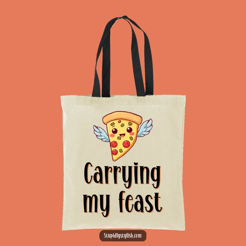 Funny Flying Pizza Tote Bag: Carry Your Cravings, An Excellent Funny Gift!