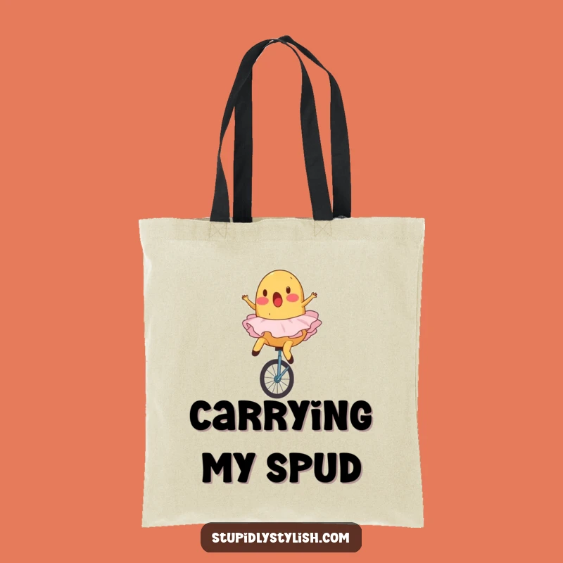 Funny Potato Tutu Tote Bag - Unicycle Fail Chaos Craft Bag Gift