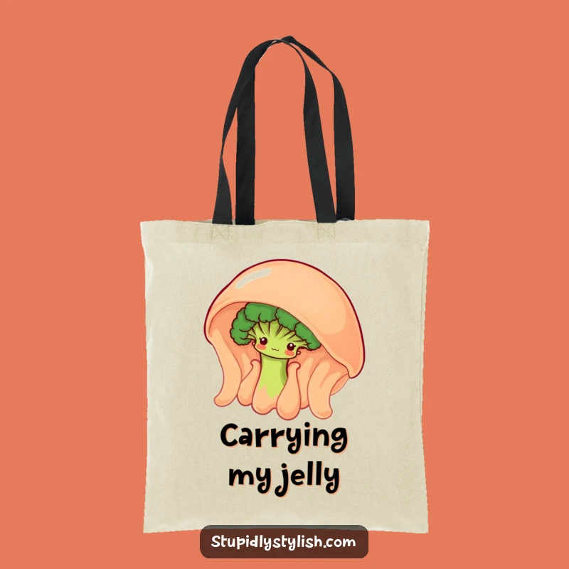 Funny Shy Broccoli Jelly Tote Bag - Carry Your Cuteness, Gift
