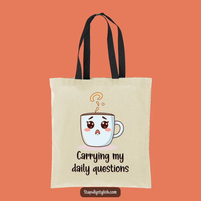 Funny Surprised Coffee Mug Tote Bag - Carry Your Confusion Funny Gift