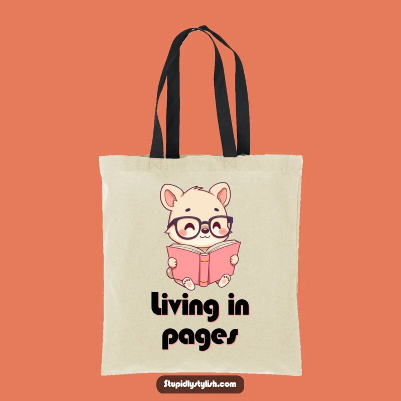 Funny Animal Reader Tote Bag - Cute Tiny Glasses Book Lover Gift
