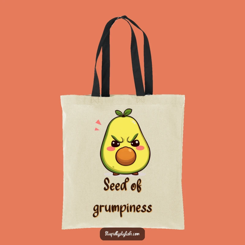 Funny Grumpy Avocado Tote Bag: Silly Faces for a Practical, Hilarious Gift